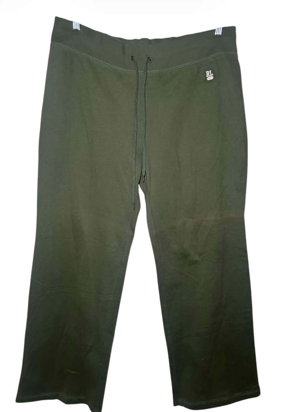 Ralph Lauren Olive Green Drawstring Sweatpants XL Comfort Lounge Sleep Wide Leg